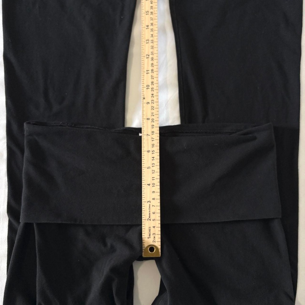 Victoria Secret Pink Foldover Flare Yoga Pants Women Medium Black Y2K Vintage - Picture 6 of 8